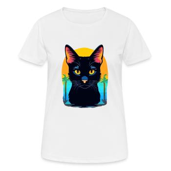 Chat de Bombay - T-shirt respirant Femme - blanc - Devant - AI Model Female 172 dark (172cm)