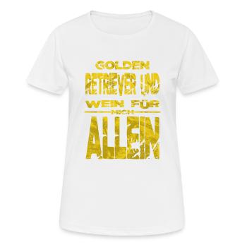 weinglas rotwein alkoholiker lustig schäferhund - Frauen T-Shirt atmungsaktiv - Weiß - Vorne - AI Model Female 172 dark (172cm)