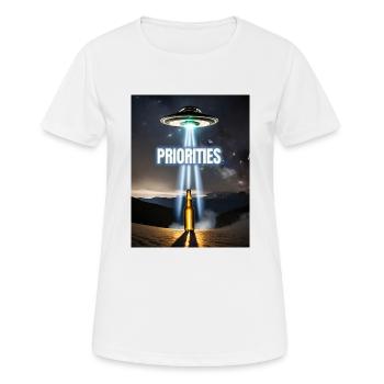 alien entführung bier wortspiel ich will beerlieve - Frauen T-Shirt atmungsaktiv - Weiß - Vorne - AI Model Female 172 dark (172cm)