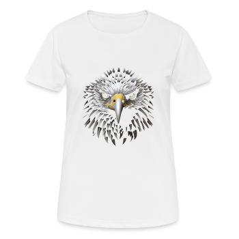Regal Op Art Eagle toile chef-d’œuvre - T-shirt respirant Femme - blanc - Devant - AI Model Female 172 dark (172cm)