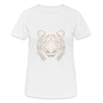 Toile abstraite d’ours Op Art - une nature sauvage moderne - T-shirt respirant Femme - blanc - Devant - AI Model Female 172 dark (172cm)