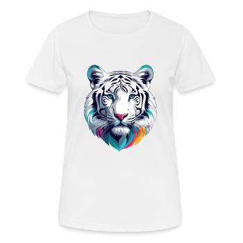 Weißer Tiger - Frauen T-Shirt atmungsaktiv - Weiß - Vorne - AI Model Female 172 dark (172cm)