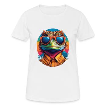Frilled Neck Lizard - Women's Breathable T-Shirt - white - Front - AI Model Female 172 dark (172cm)
