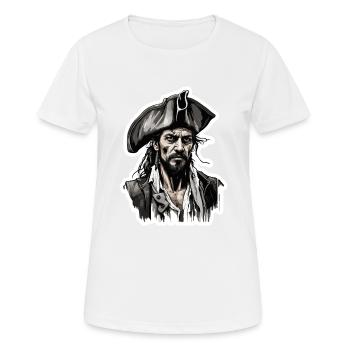 Pirat / Ahoi / Anker / Kapitän / Totenkopf / Rum - Frauen T-Shirt atmungsaktiv - Weiß - Vorne - AI Model Female 172 dark (172cm)