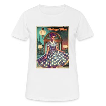 Juke-box Vintage Vibes - T-shirt respirant Femme - blanc - Devant - AI Model Female 172 dark (172cm)