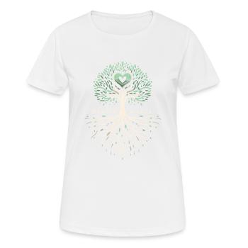 Enraciné dans l’amour : conception artistique de l’arbre - T-shirt respirant Femme - blanc - Devant - AI Model Female 172 dark (172cm)