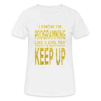 birthday present c plus plus pc frontend developer - Frauen T-Shirt atmungsaktiv - Weiß - Vorne - AI Model Female 172 dark (172cm)