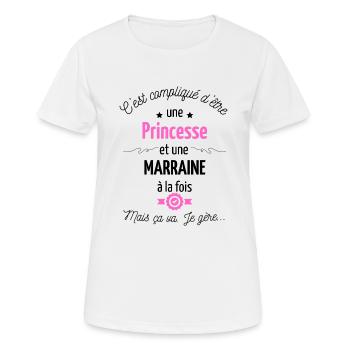 princesse Et MARRAINE - T-shirt respirant Femme - blanc - Devant - AI Model Female 172 dark (172cm)