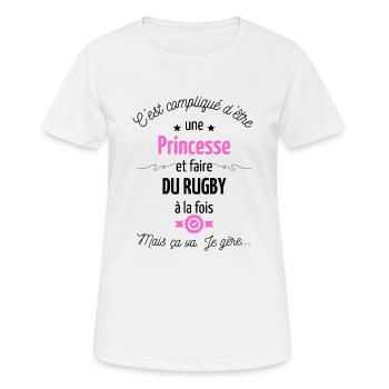 Princess & Rugby - Women's Breathable T-Shirt - white - Front - AI Model Female 172 dark (172cm)