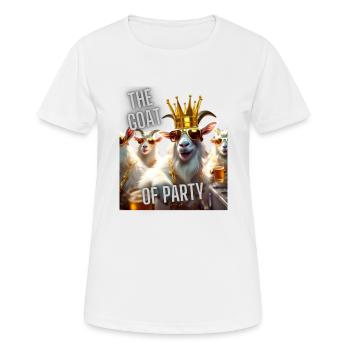 The GOAT of Party - Frauen T-Shirt atmungsaktiv - Weiß - Vorne - AI Model Female 172 dark (172cm)
