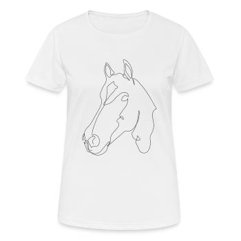 Pferdekopf Noah - Frauen T-Shirt atmungsaktiv - Weiß - Vorne - AI Model Female 172 dark (172cm)