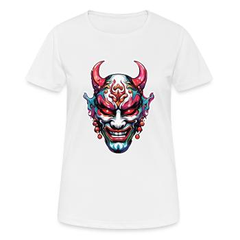 Kabuki Maske / Japanische Kunst / Theater / Antik - Frauen T-Shirt atmungsaktiv - Weiß - Vorne - AI Model Female 172 dark (172cm)