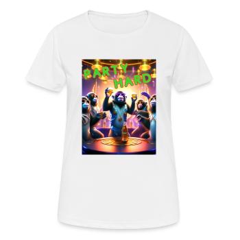 Party hard - Frauen T-Shirt atmungsaktiv - Weiß - Vorne - AI Model Female 172 dark (172cm)