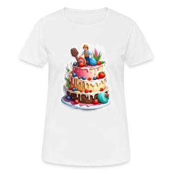 Birthday Cake / Cake / Happy Birthday / Cake - Women's Breathable T-Shirt - white - Front - AI Model Female 172 dark (172cm)