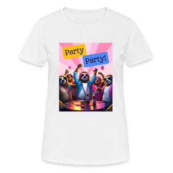 Party Party - Frauen T-Shirt atmungsaktiv - Weiß - Vorne - AI Model Female 172 dark (172cm)