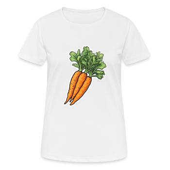 Möhren Bund - Frauen T-Shirt atmungsaktiv - Weiß - Vorne - AI Model Female 172 dark (172cm)