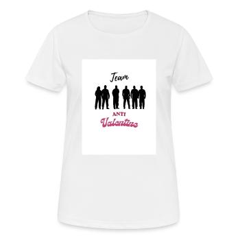 Team Anti Valentin - Frauen T-Shirt atmungsaktiv - Weiß - Vorne - AI Model Female 172 dark (172cm)