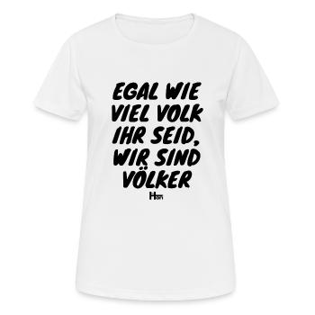 Wir sind Völker - Frauen T-Shirt atmungsaktiv - Weiß - Vorne - AI Model Female 172 dark (172cm)