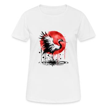 Grue Sumi-e - T-shirt respirant Femme - blanc - Devant - AI Model Female 172 dark (172cm)