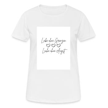 Liebe ohne Grenzen - Frauen T-Shirt atmungsaktiv - Weiß - Vorne - AI Model Female 172 dark (172cm)