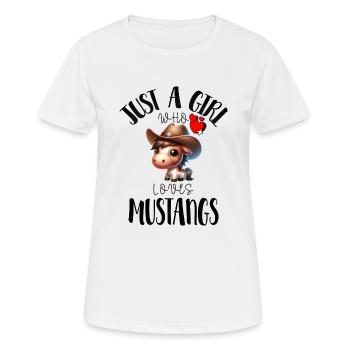 "Wild West Girl T-Shirt - Love of Horses" - Women's Breathable T-Shirt - white - Front - AI Model Female 172 dark (172cm)