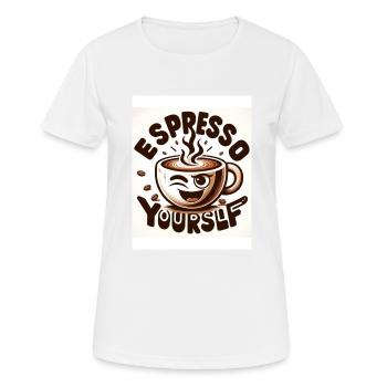 Espresso yourself - Frauen T-Shirt atmungsaktiv - Weiß - Vorne - AI Model Female 172 dark (172cm)