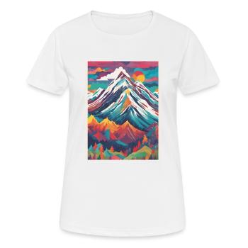 Bunte Berge - Frauen T-Shirt atmungsaktiv - Weiß - Vorne - AI Model Female 172 dark (172cm)