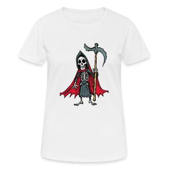 Sensemann - Der Tod persönlich - Frauen T-Shirt atmungsaktiv - Weiß - Vorne - AI Model Female 172 dark (172cm)