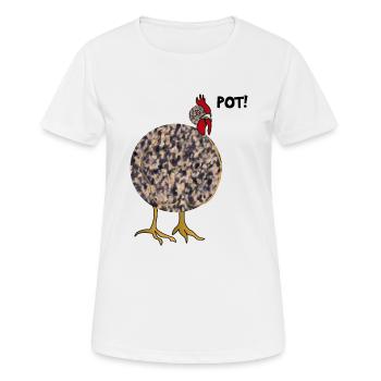 Pot Rattle Hen! - Women's Breathable T-Shirt - white - Front - AI Model Female 172 dark (172cm)