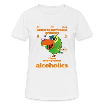 Perroquet amazone alcoolisé - T-shirt respirant Femme - blanc - Devant - AI Model Female 172 dark (172cm)
