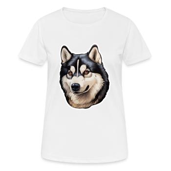 Tête de husky de Sibérie - T-shirt respirant Femme - blanc - Devant - AI Model Female 172 dark (172cm)