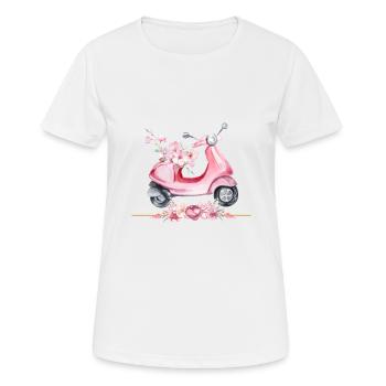 Pinkes Motorrad - Frauen T-Shirt atmungsaktiv - Weiß - Vorne - AI Model Female 172 dark (172cm)