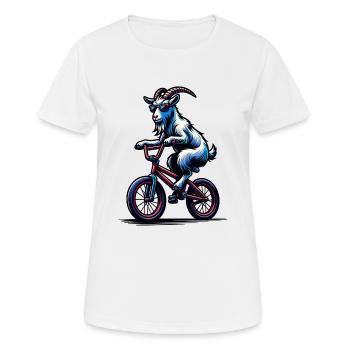 Ziege Auf BMX Coole Fahrrad Action - Frauen T-Shirt atmungsaktiv - Weiß - Vorne - AI Model Female 172 dark (172cm)