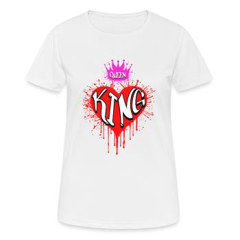 Declaration of love from Her to Him!! @ Markus - Women's Breathable T-Shirt - white - Front - AI Model Female 172 dark (172cm)