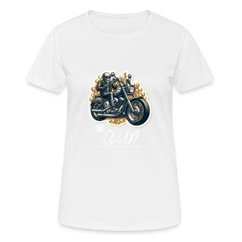 Couvercle de moto - T-shirt respirant Femme - blanc - Devant - AI Model Female 172 dark (172cm)