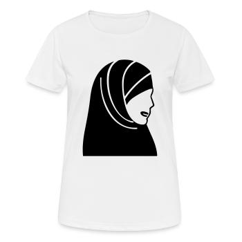 hijab foulard femme musulmane - T-shirt respirant Femme - blanc - Devant - AI Model Female 172 dark (172cm)