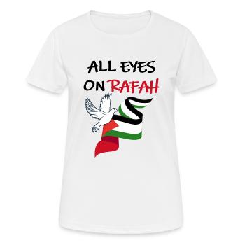 Tous les yeux sont rivés sur Rafah Dove of Peace - T-shirt respirant Femme - blanc - Devant - AI Model Female 172 dark (172cm)