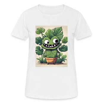 Monastera Blumentopf Buddy - Frauen T-Shirt atmungsaktiv - Weiß - Vorne - AI Model Female 172 dark (172cm)