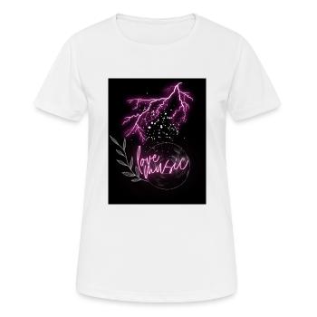 Love Music - Frauen T-Shirt atmungsaktiv - Weiß - Vorne - AI Model Female 172 dark (172cm)