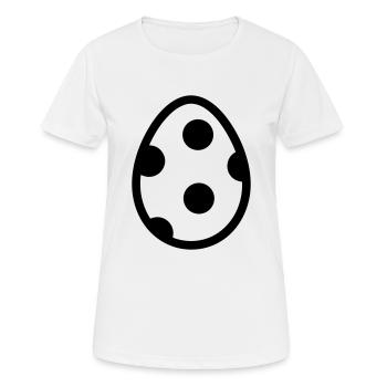 Ei - Frauen T-Shirt atmungsaktiv - Weiß - Vorne - AI Model Female 172 dark (172cm)