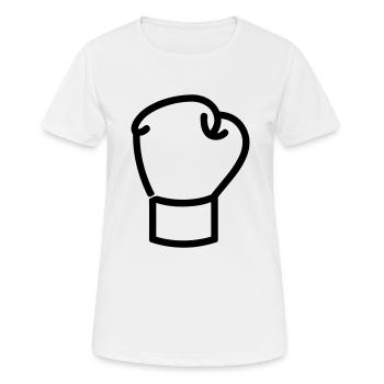 Boxhandschuh - Frauen T-Shirt atmungsaktiv - Weiß - Vorne - AI Model Female 172 dark (172cm)