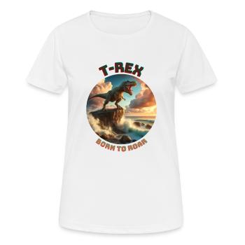 T Rex11 - T-shirt respirant Femme - blanc - Devant - AI Model Female 172 dark (172cm)