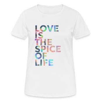 LOVE IS THE SPICE OF LIFE - Women's Breathable T-Shirt - white - Front - AI Model Female 172 dark (172cm)