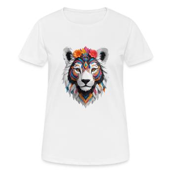 Colorful wild Cat - Frauen T-Shirt atmungsaktiv - Weiß - Vorne - AI Model Female 172 dark (172cm)