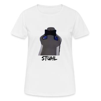 STUHL - Frauen T-Shirt atmungsaktiv - Weiß - Vorne - AI Model Female 172 dark (172cm)