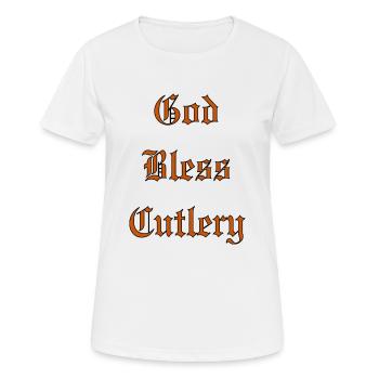 GodBlessCutlery - Women's Breathable T-Shirt - white - Front - AI Model Female 172 dark (172cm)
