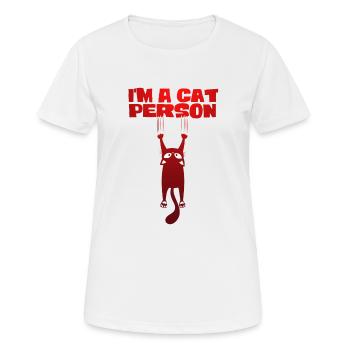I'm a cat person - Women's Breathable T-Shirt - white - Front - AI Model Female 172 dark (172cm)