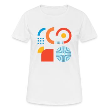 « Imprimé géométrique moderne » - T-shirt respirant Femme - blanc - Devant - AI Model Female 172 dark (172cm)