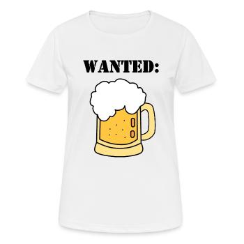 Bière recherchée - T-shirt respirant Femme - blanc - Devant - AI Model Female 172 dark (172cm)
