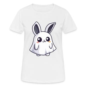 Lapin Halloween Drôle Fantôme - T-shirt respirant Femme - blanc - Devant - AI Model Female 172 dark (172cm)